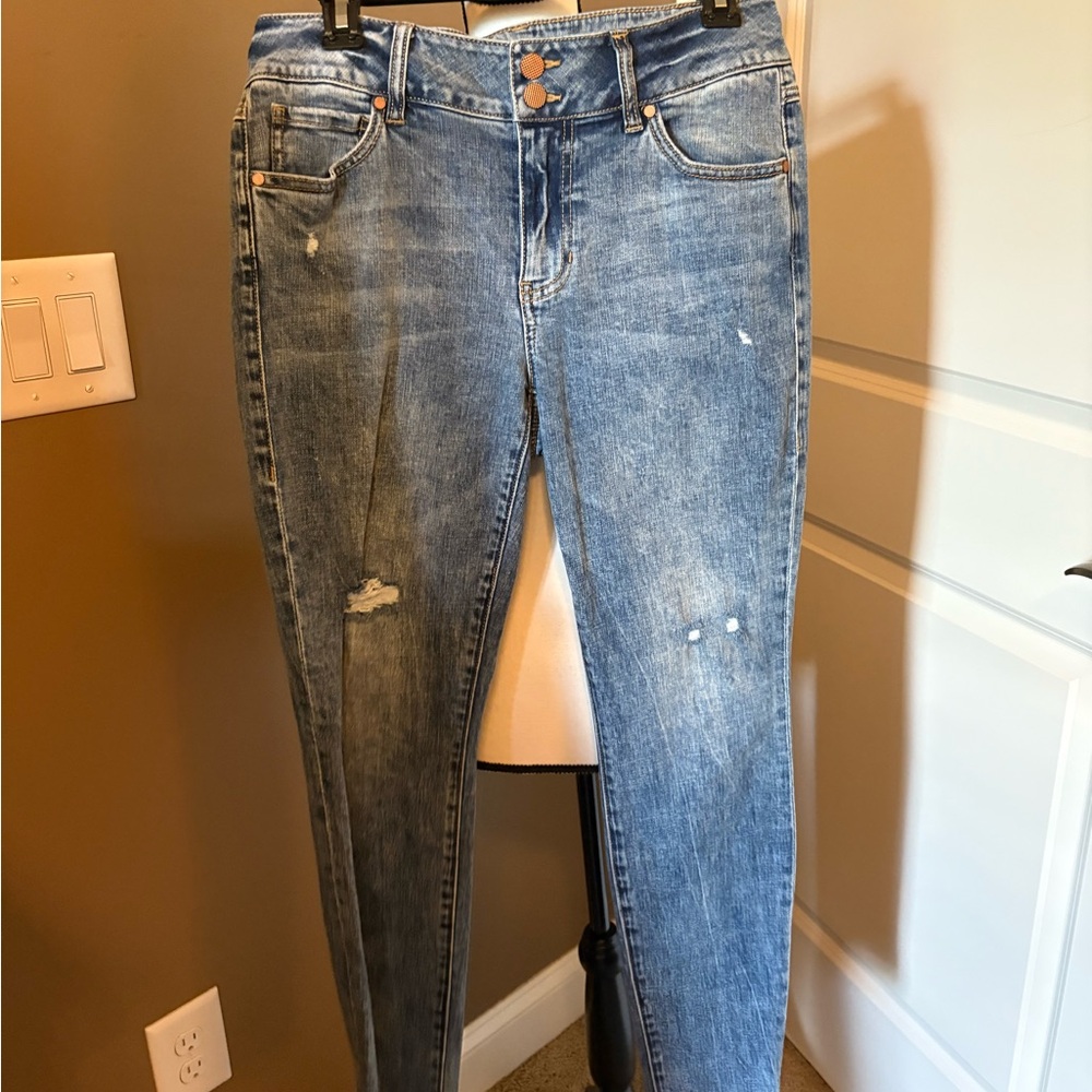 CAbi Cinch Skinny Jeans - Distressed Light Blue Skinny Jeans